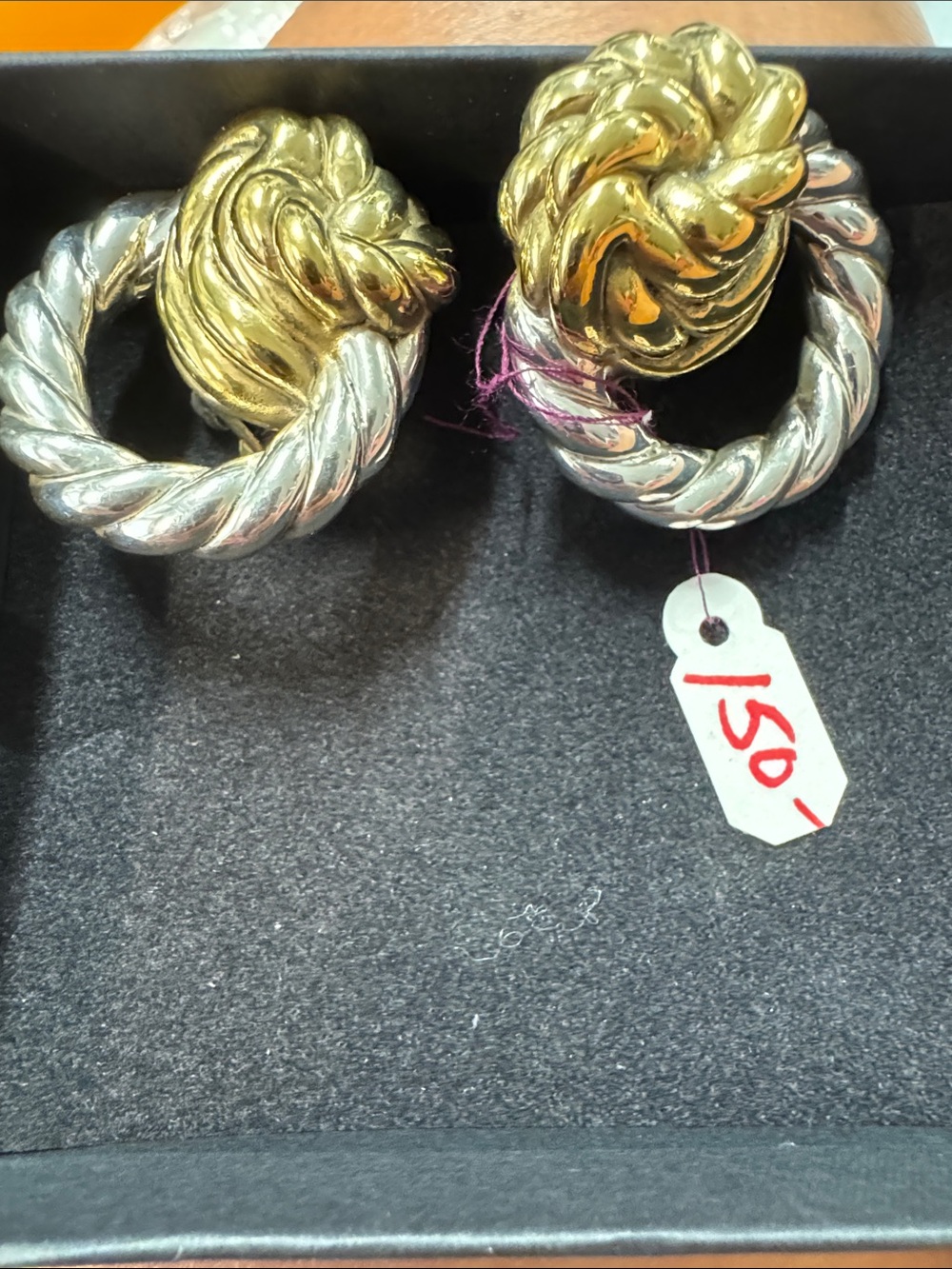 Gold and Silver Knot Hoop Earrings - Women Jewelry 925 sterling silver